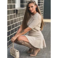 BWQ Women's Two Pieces Set Knitwear Summer Short Sleeve Knitted Pullovers A-line Mini Skirt Sets Woman O-neck Buttons Suits