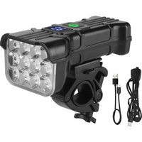 AliExpress NONE BORUiT BK12 Bicycle Front Light 12LED 700LM Type-C Rechargeable Bike Light Digital Display Built-in Battery Cycling Accessories