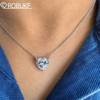 1CT/2CT/3CT Heart Cut Moissanite Necklace for Women GRA Certificate Heart Shape Solitaire Pendant Necklace S925 Silver Jewerly
