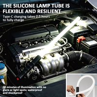 Flexible LED Flashlight Stick Rechargeable Work Light Professional Mechanic Tool for Car Repair Engine Bay Inspection Lamp
