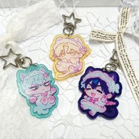 Anime Alien Stage Till Ivan Luka Cosplay Keychain Kawaii Acrylic Pendant Keyring Key Chain Bag Accessories Ornament Props