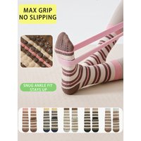 3Pairs Professional Yoga Socks Non-Slip Women‘s Pilates Socks with Bottom Grips for Barre Home Workout