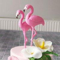 2PCS Pink Flamingo Cake Topper Girls Birthday Cake Decoration Kids Happy Birthday party Supplies Dessert Flamingo Party Gifts