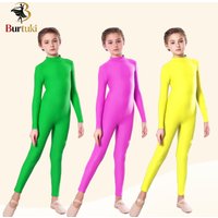 Burtuki Long Sleeve Girls Bodysuit for Ballet Gymnastics Skate Dance Performance And Children's Training Wear Jumpsuit