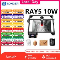 Grawerka laserowa LONGER RAY5 10W, punkt laserowy 0,06 x 0,06 mm, obszar roboczy 400 x 400 mm, chip 32-bitowy, ekran dotykowy, grawerowanie offline, przecinarka laserowa do drewna, akrylu, skóry i