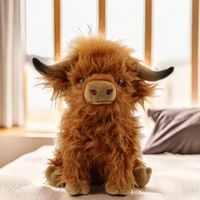 CYISONAL Highland Bull Plush Toy Soft Cute Bull Plush Toy Children's and Women's Soft Cute Gifts