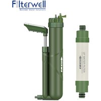 Filterwell Tourist Water Filter Pump Outdoor Water Filters for Drinking System Travel Hikeup Survival Kit Wild and Camping Trips
