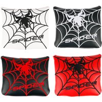Spider Design Golf Mallet Putter Headcover, Premium PU Leather Club Cover, Magnetic Closure Waterproof Sleeve, Golf Accessories