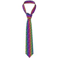 Ties For Men Rainbow Leopard Bright Ties For Men, Printed Neckties For Work, Wedding, Party, Activities