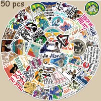 50pcs Jiu Jitsu Martial Arts Stickers Vinyl Waterproof Cartoon Graffiti Decals For Laptop Luggage Skateboard Scrapbook Stickers