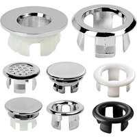 1PCS Plastic Bathroom Kitchen Basin Sink Overflow Cover Ring Insert Replacement Chrome Hole Round Drain Cap Basin Accessory
