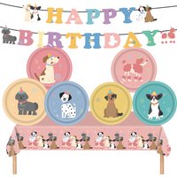 Dog Party Decor Pet Dog Themed Plates Cups Napkins Tablecloth Kids Girls Birthday Puppy Party Decor Pet Dog Birthday Party Decor