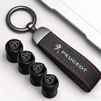 Car Tire Wheel Valve Caps Cover Suede Car Key Chain Ring Keychain for Peugeot 3008 5008 208 308 508 2008 408X 108