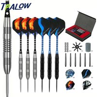 TRALOW Zestaw Metalowych Rzutek Profesjonalne Metalowe Rzutki do Tarczy Rzutki z Metalowym Grotem Rzutki z Stalowym Grotem z Antypoślizgowym Żelaznym Korpusem Aluminiowe Trzonki Rzutek