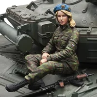 1/16 Resin Figure Assembled Model Kit Modern Russian Female Soldier Rest Hobby Miniature Unassembled and Unpainted Free Shipping
