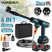 YOFIDRA 6W1 3500W 200Bar Bezszczotkowy Elektryczny Pistolet Wodny Wysokociśnieniowy do Mycia Samochodu Narzędzie Ogrodowe do Akumulatora Makita