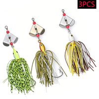 3pcs Chatterbait Artificial Bait Skirts Weedless Buzzbait Wobbler For Bass Pike Rotating Compound Spinnerbait Fishing Lures Set