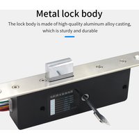 DC 12V-24V Electronic Concealed Lock Mute Motor Rim Bolt With Magnetic Door Contact Power-On Unlocking Type With Oblique Locator