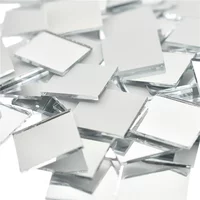100Pcs Self-Adhesive Real Glass Mini Square Mirror Mosaic Tiles Stickers Bathroom DIY Handmade Craft Home Decoration 10mm/20mm