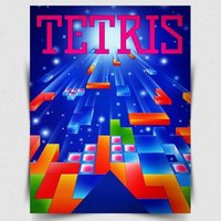 TETRIS METAL SIGN PLAQUE - Retro poster print man cave arcade games room gaming-Aluminum