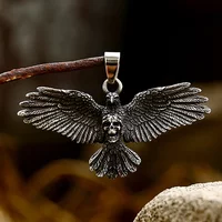 Gothic Stainless Steel Domineering Skull Pendant Necklace For Men Women Punk Wing Jewelry Good Detail Choker Freeshipping
