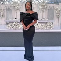 Black Evening Dresses for Women Off Shoulder Straight Corset Wedding Guest Bridesmaid Evening Gowns Anniversary Dress Customized