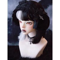 Women Handmade Japanese Y2K Girl Bandage Lace Ruffle Earmuffs Gothic Headband Dark Lolita Cross Warm Earmuffs Hair Accessories