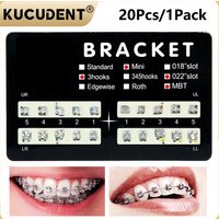 20Pcs/1Pack Dental Orthodontic Brackets Brace Roth/MBT 022 345 Hooks Metal Monoblock Brackets Dentist Treatment Ortho Materials