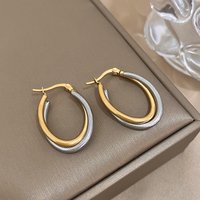 Flashbuy Trend Stainless Steel Golden Twist Hoop Earrings For Women Party Jewelry Teen Gift