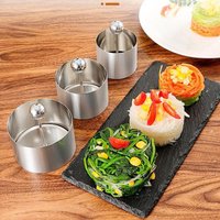 Round Stainless Steel Cake Mousse Ring With Lid Cake Decoration Tool Pastry Cake Mousse Mold Rice Ball Sushi Maker Kitchen tool