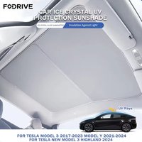 For Tesla Model 3 Highland 2024 Car Sunroof Sunshade For Tesla Model S Y 2017-2023 Ice Cloth Buckle Sun Pare Front Rear Skylight
