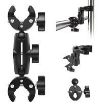 AliExpress Mrgabwte Camera Crab Clamp Double Clip Crab Clamp Motorcycle Bicycle Handlebar Clip For GoPro Insta360 One X2 Sports Camera Accessories