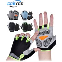 AliExpress gobygo GOBYGO 1 Pair Sports Half Finger Gloves Outdoor Cycling Fitness Breathable Shock Absorbent Non-slip Climbing Half Gloves Unisex