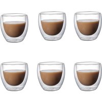 5 Sizes 6 Pack Clear Double Wall Glass Coffee Mugs Insulated Layer Cups Set for Bar Tea Milk Juice Water Espresso Shot Glass