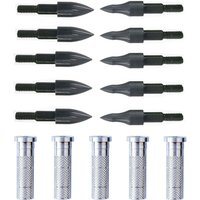 12Pcs Archery Arrowhead Tips Set 100-Grain Aluminium Insert Fit ID 6.2 mm Carbon Arrows Bow Arrows Shooting Training & Hunting