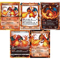 5Pcs Pokemon Cards Charizard Game Boy Color Pixel Style PTCG Anime Toys Collection Hobby Cards Vintage Retro Pokemon Cards Gift