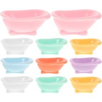 12Pcs Miniature Dollhouse Bathtub Set Realistic 3D Simulation Small Tub for Bathroom Decoration DIY Arrangement Home Office Desk