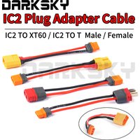 1PCS XT60 To IC2 / T To IC2 Adapter Cable Plug Male/Female Replacement Parallel Connector For RC Model Car Lithium Battery ESC
