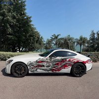 2pcs Blaze Bone Dragon Car Side Wraps, Self-Adhesive PVC Waterproof & Scratch-Resistant Stickers, Car Accessory Gift