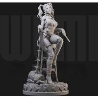 Double Ponytail Pretty Girl 1/24 Scale 75mm Resin Full figures Model Kit Hobby Miniature Unassembled and Unpainted Diorama Toys