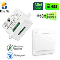 Wireless Self-Powered Light Switch 433mhz Rf Kinetic Switch No Battery Need AC 110V 220V 10A Relay Module for Home Appliance LED