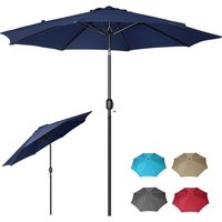 2.7M Garden Sun Umbrella with 6 Ribs, Crank Mechanism for Patio and Balcony Shade