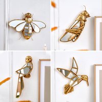1PC Creative Resin Material Gold Animal Home Decoration Crafts Wall Hanging, Home Party Creative Hanging Decoration