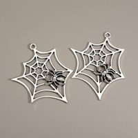 5pcs/lot--53x46mm Gothic Halloween Spider Web Charms Pendants For Diy Necklace Jewelry Making Findings Supplies Accessories
