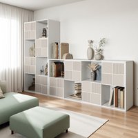Vitrine de salon Rosahqnda, armoire modulaire, bibliothèque pour enfants, bibliothèque, 8 compartiments cubiques, armoire de rangement (1 pièce)