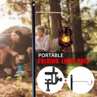 Desktop Light Stand Holder Outdoor Camping Lamp Bracket Aluminum Alloy Height Adjustable Table Lantern Hanger For Home Travel