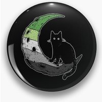 Aromantic Cat Moon Pin Buttons Brooches Pin Jewelry Accessory Customize Brooch Fashion Lapel Badges