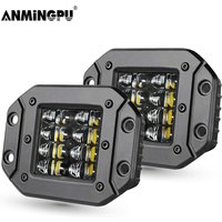 ANMINGPU 2x 5" Flush Mount LED Work Light Bar Off Road 12V 24V 40W Spot Beam LED Pods Light Bar for Car Truck Atv Jeep Headlight