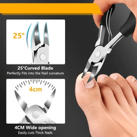 Black stainless steel manicure tool sturdy cuticle nipper and nail clipper with classic black handles suitable for men women