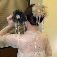 Fashion Flower Tassel Hair Clip For Women Girls Shark Ponytail Clip Headdress Temperament Headwear Hair Accessories Gifts